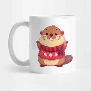 Cute Christmas Marmot Mug